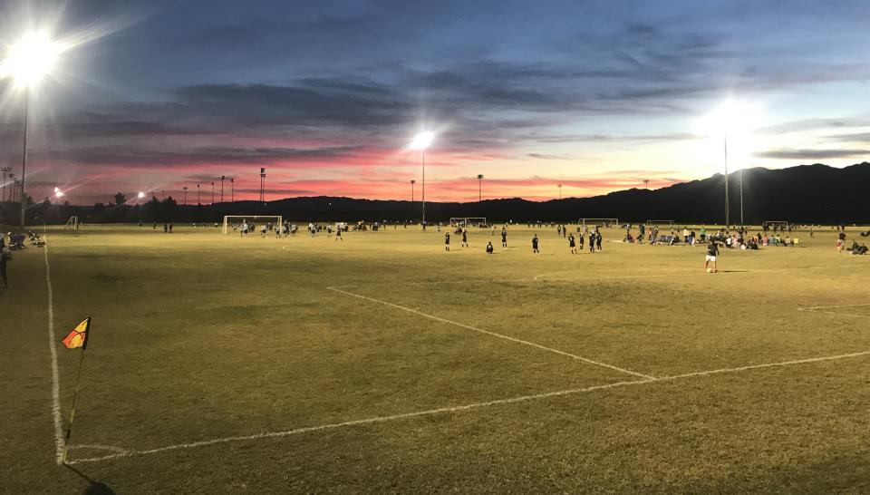 evening soccer view