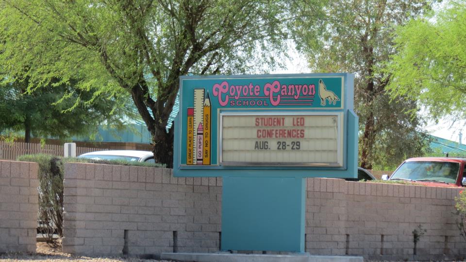 Coyote Canyon School Sign