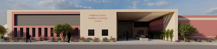 Concept Art Depicting the front side of the Senior Campus Adult Activities Center Once Completed